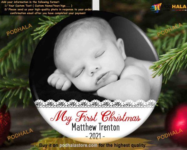 Baby’s First Holiday Ornament, Custom Photo Ornaments