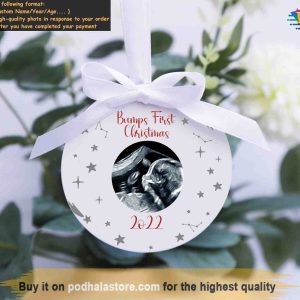 Baby's First Ultrasound Personalized Hanging Bauble and Custom Photo Ornament