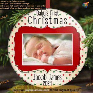 Baby's Photo First Christmas Ornament, Personalized Family Ornaments