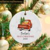 Baby's Truck Christmas Ornament, Personalized 1st Christmas Ornaments