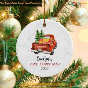Baby's Truck Christmas Ornament, Personalized 1st Christmas Ornaments