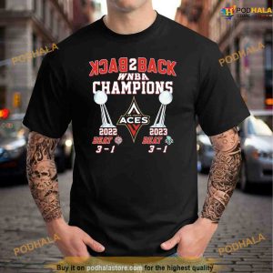 Back 2 Back WNBA Champions Las Vegas Aces 2022 2023 Shirt 2