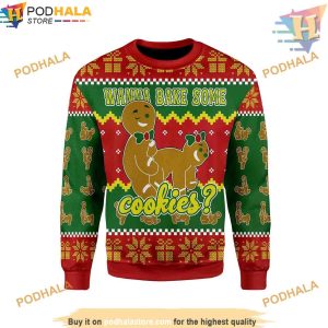 Bake Cookies Ugly Christmas Sweater, Funniest Ugly Christmas Sweater