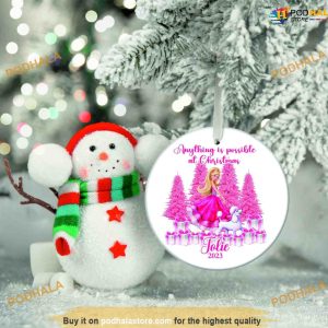 Barbie 2023 Ornament Pretty in Pink Personalized Family Christmas Ornaments 3