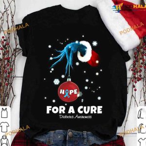 Bauble Monster Hand Shirt, Bauble Christmas Hope For A Cure Diabetes Awareness