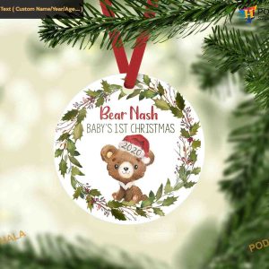 Bear Baby's First Christmas, Personalized Ornament