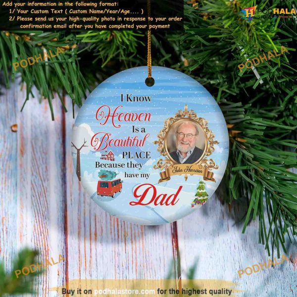 Beautiful Heaven Round Ornament, Custom Picture Ornaments