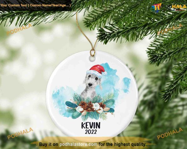 Bedlington Terrier Festivity Ornament, Family Christmas Ornaments