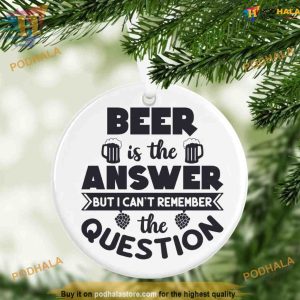 Beer-Themed Ceramic Christmas Ornament, Funny Christmas Ornaments