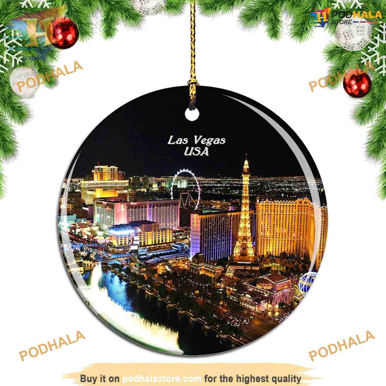 Las Vegas Christmas Ornament Custom Christmas Tree Ornament 