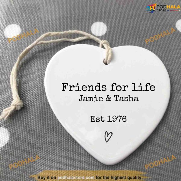 Best Friends Gift, Personalized Besties Ornament, Friends For Life