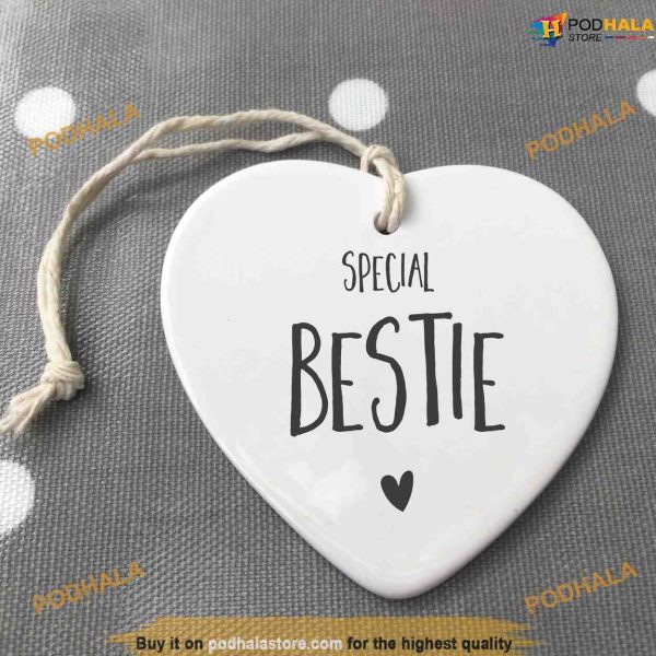 Bestie Ceramic Ornament, Bestie Keepsake, Personalized Best Friend