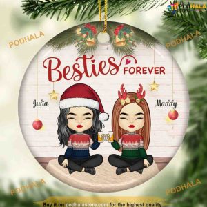 Besties Forever Christmas Ornament, Personalized Family Ornaments