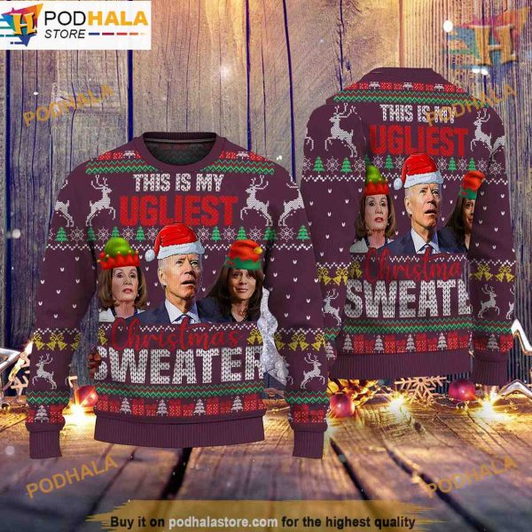Biden Ugliest Easter Ugly 3D Sweater, Funniest Ugly Christmas Sweater
