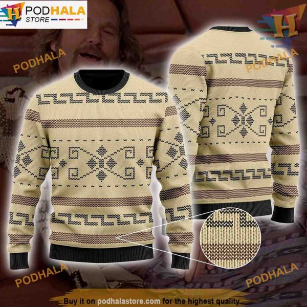 Big Lebowski Dude Ugly Christmas 3D Sweater, Funny Christmas Gift Ideas