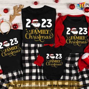 Black Santa Family Christmas 2023 Shirt, X-mas Afro American Group Tee