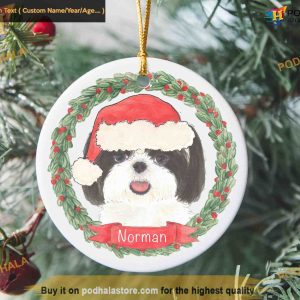 Black & White Shih Tzu Ornament, Family Tree Decoration