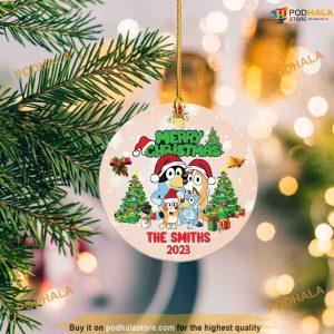 BlueyDad Bingo Christmas Decor, Ceramic Bluey Family Ornament