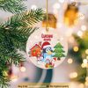 BlueyDad Christmas Ornament, Ceramic Bluey Bingo Decor