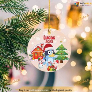 BlueyDad Christmas Ornament, Ceramic Bluey Bingo Decor