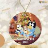 BlueyDad Family Christmas Ornament, Ceramic Blue Dog Decor