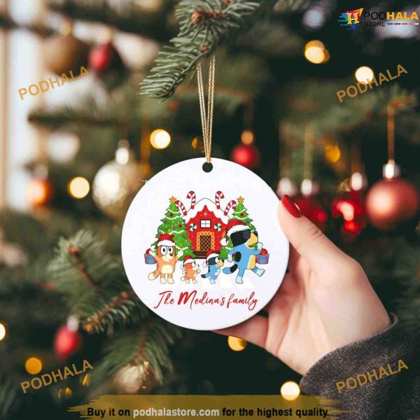 BlueyDad Ornament for Christmas, Custom Family Bluey Gift