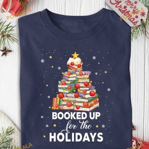 Booked Up For The Holidays Book Christmas Tree Shirt, Xmas Gifts