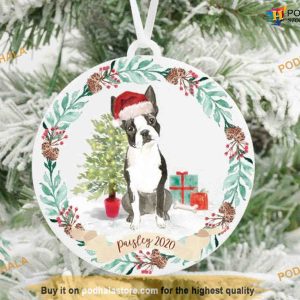 Boston Terrier Ornament, Personalized Fur Mama Christmas Decoration