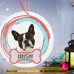 Boston Terrier Personalized Christmas Ornament, Memorial Decoration