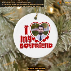 Boyfriend Christmas Ornament Personalized Picture, Couple's Photo Gift