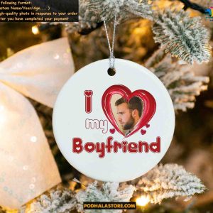 Boyfriend Love Ornament Custom Photo Christmas Couples First Xmas Gift 2