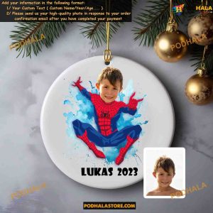 Boy's Superhero Personalized Ornament Custom Christmas, Spiderman