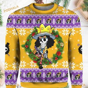 Brook One Piece Anime Christmas Sweater For Men Women