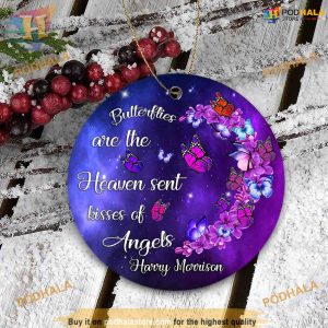 Butterfly Angel Kisses Memorial Ornament, Family Tree Decoration
