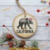 California Bear Print Christmas Ornament, Family Tree Decoration