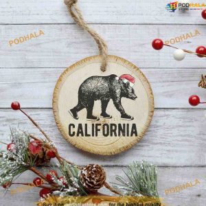 California Bear Print Christmas Ornament, Family Tree Decoration
