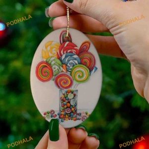 Candyland Ceramic Car Charm Ornament, Personalized Family Ornaments