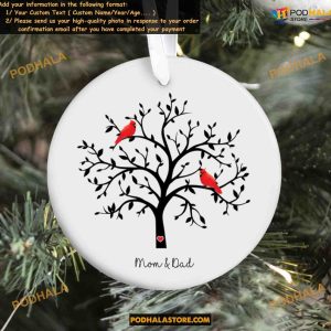 Cardinal Memorial Christmas Ornament In Loving Memory Tree Of Life Gift 2