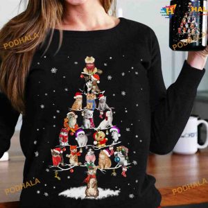 Cat Christmas Tree Shirt, Christmas Gift For Cat Lovers