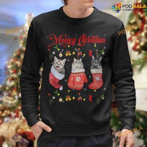 Cats Inside Noel Socks, Moewy Christmas Shirt