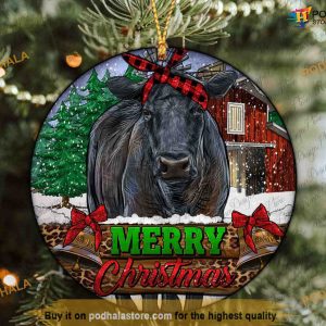 Cattle Merry Western Ornament, Family Christmas Tree Ornaments