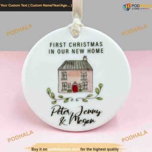 Celebrating First Christmas Ornament in New Home, Personalized Christmas Ornament