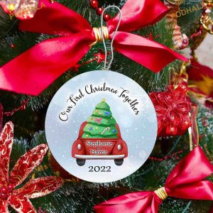 Celebrating Our First Christmas Ornament, Keepsake Personalized Gift