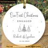 Celebrating Our First Engagement Christmas Ornament, Personalized Ornament