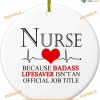 Ceramic Nurse Christmas Tree Ornament, Gold String