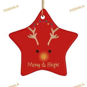 Ceramic Star Reindeer Ornament, Friends Christmas Ornaments