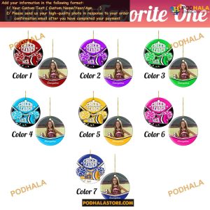 Cheerleader Christmas Ornament Custom Photo Team Gift Pom Pom Girl 2