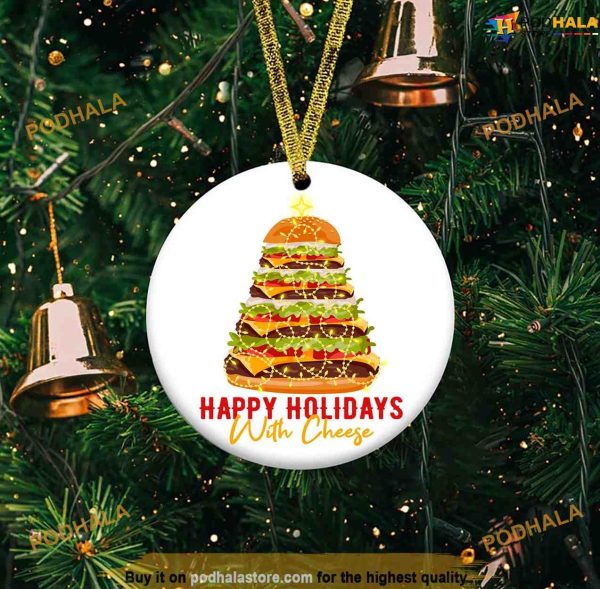 Cheeseburger Holiday Ornament, Funny Christmas Ornaments