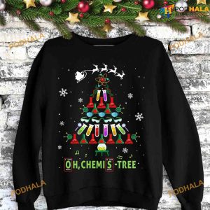Chemis Tree Chesmistry Christmas Tree Shirt, Gift For Chesmistry Researcher