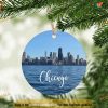 Chicago Skyline Christmas Decor Ornament, Custom Family Ornaments